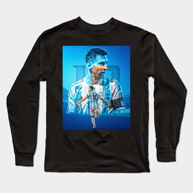 Messi 10 Argentina Long Sleeve T-Shirt by LustraOneOne